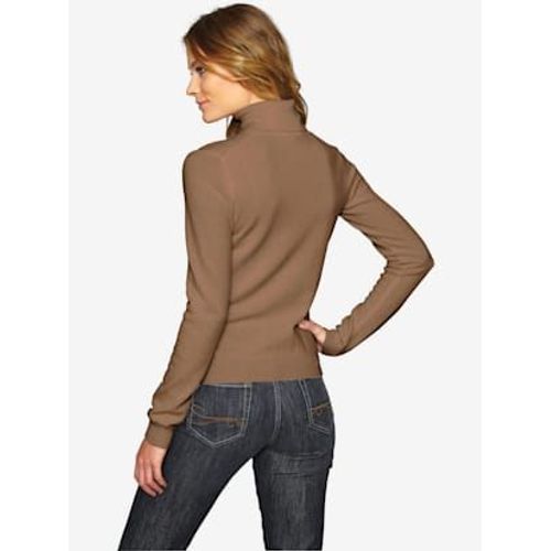 Pull En Cachemire Superbe Basique En Pur Cachemire - Linea Tesini - Couleur Chamois