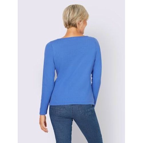 Pull En Coton Bords Rouls Aux Finitions - Best Connection - Bleu Roi