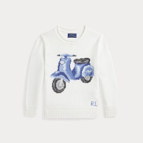 Pull En Coton Motif Scooter En Intarsia
