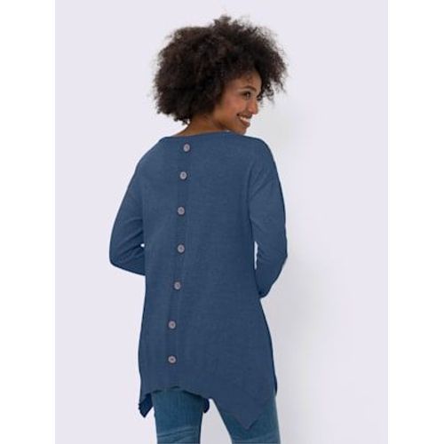 Pull En Coton Pur Coton - Linea Tesini - Bleu Roi