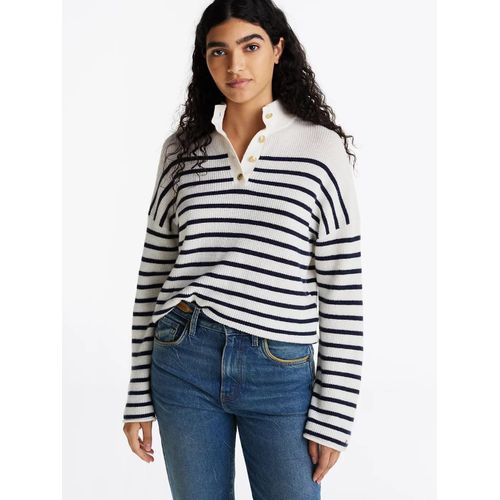Pull En Laine Majoritaire Gold Button Polo Ls Sweater/Multi - M