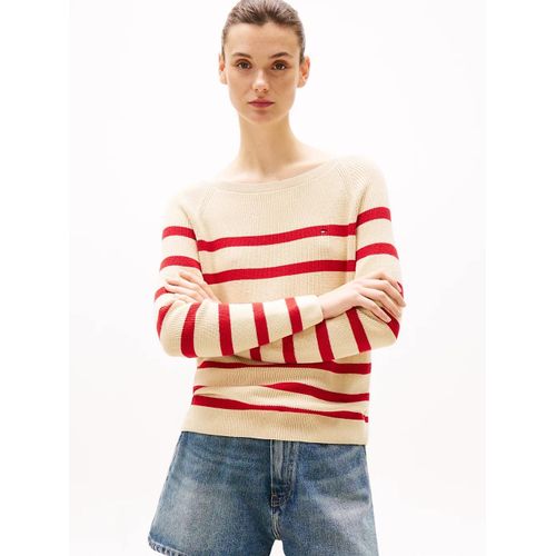 Pull En Maille Fine  Col Bateau Co Cardi Fine Gg Ls Boat-Nk Swt/White Stripe 12 - M