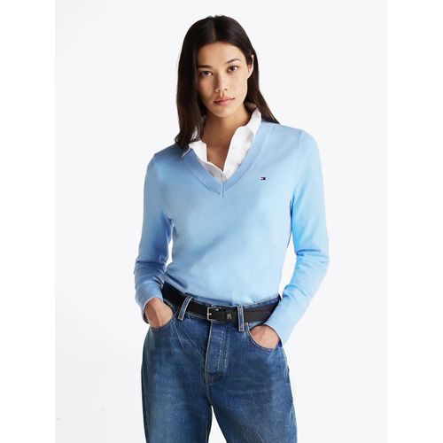 Pull En Maille Fine  Col En V Co Jersey Stitch Ls V-Nk Sweater/Vessel Blue - Xxs