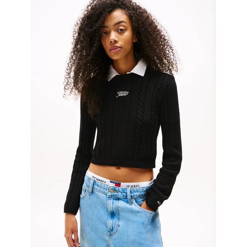 Pull En Maille Torsade  Col Chemine Tjw Cable Script Sweater Ext/Black - 5xl