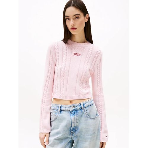 Pull En Maille Torsade  Col Chemine Tjw Cable Script Sweater Ext/Precious Pink - 1xl