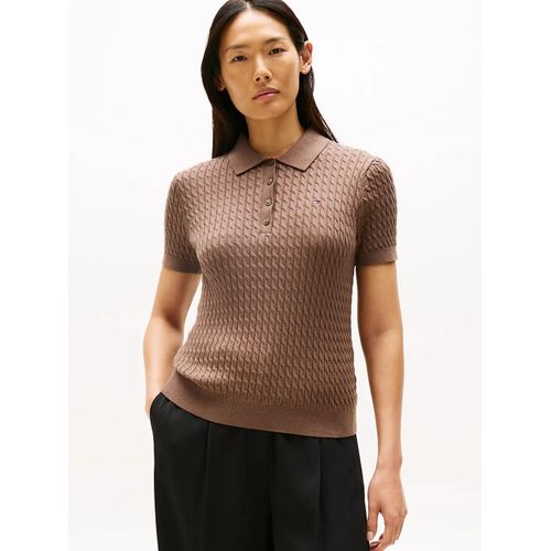 Pull En Maille Torsade  Col Polo Co Cable Fine Gg Polo S/S Swt/Hot Coco - M