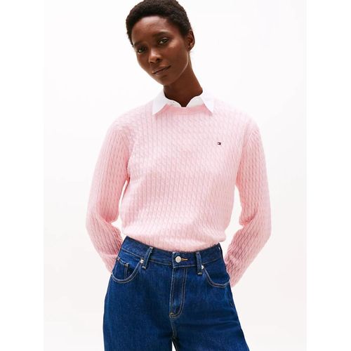 Pull En Maille Torsade Fine Co Cable Fine Gg C-Nk Ls Swt/Heather Light Pink - M