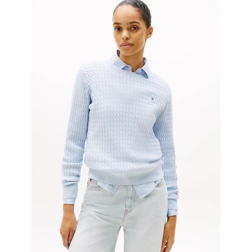 Pull En Maille Torsade Fine Co Cable Fine Gg C-Nk Ls Swt/Sky Blue - M