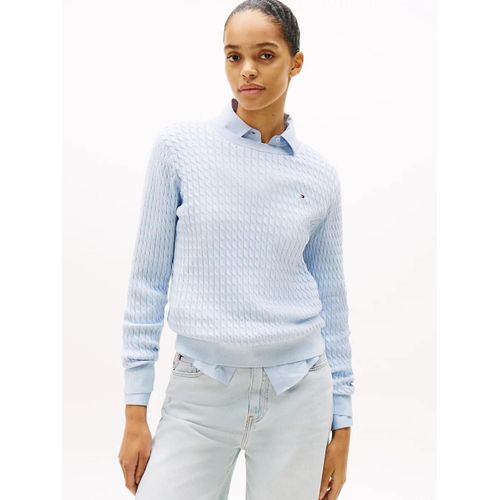 Pull En Maille Torsade Fine Co Cable Fine Gg C-Nk Ls Swt/Sky Blue - S