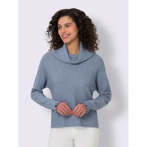 Pull En Tricot Fin charpe Tube - Linea Tesini - Bleu Chin