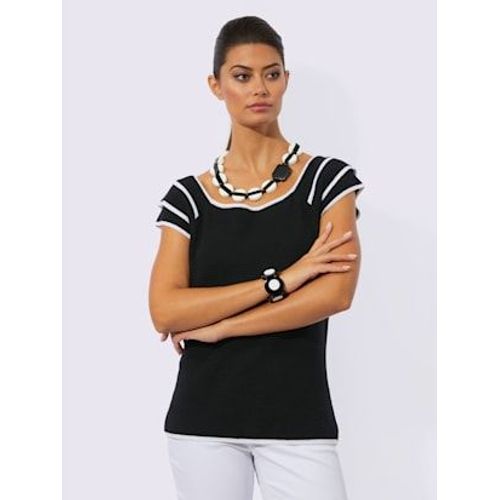 Pull En Tricot Fin Mlange De Viscose Doux - Creation L - Noir-cru