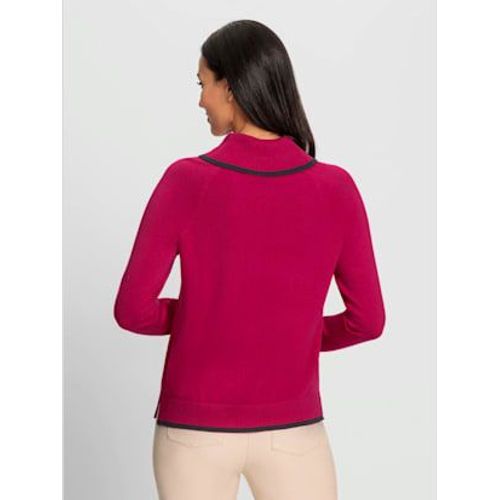 Pull En Tricot Fin Rayures Contrastes - Rick Cardona - Fuchsia-Anthracite