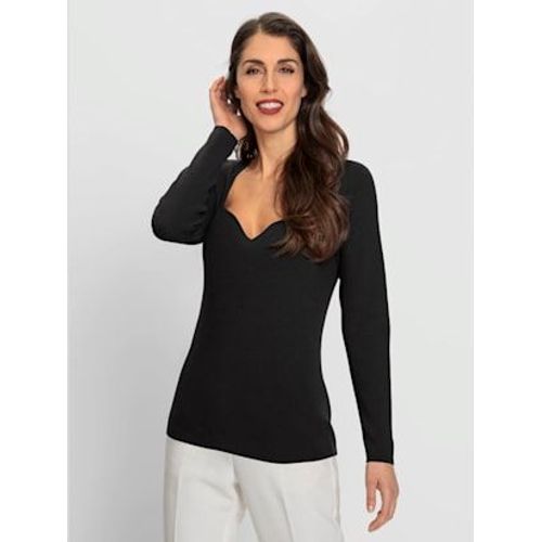Pull Encolure En Forme De C?ur - Ashley Brooke - Noir