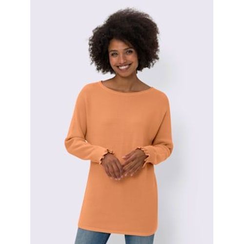 Pull Encolure Ronde Effet Ctel En Biais - Linea Tesini - Abricot