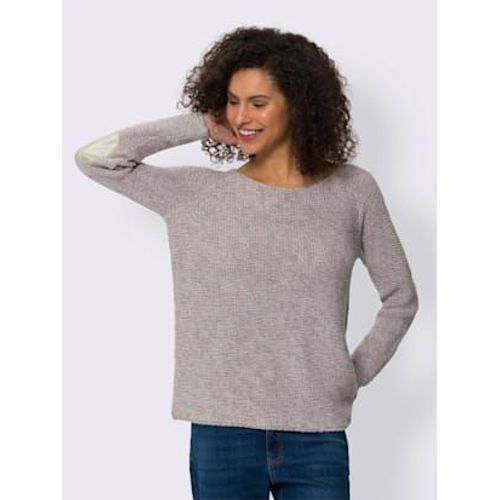 Pull Encolure Ronde Joli Motif En Tricot - Linea Tesini - Mauve-Gris Clair Chin