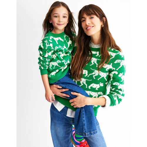 Pull Fantaisie-Chiens Vert Printemps