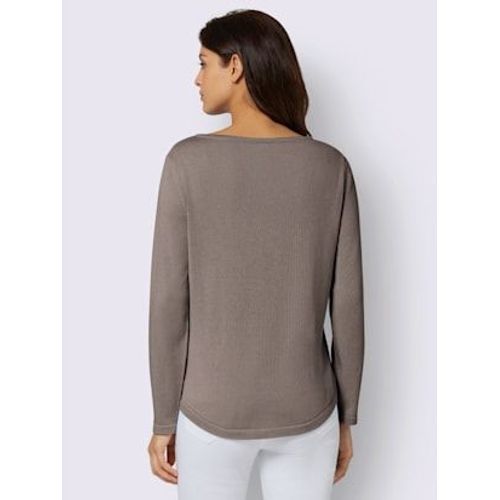 Pull Femme Basique lgant En Coton Pima - - Taupe