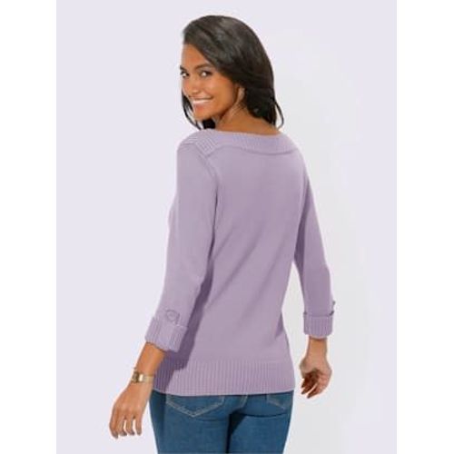 Pull Femme Manches 3/4 Revers Boutonns - Collection L - Parme