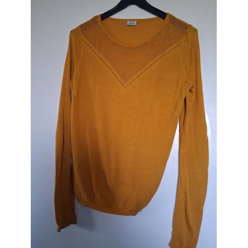 Pull Fin Encolure Ajour De Trou Moutarde "t-S" Pimkie Femme