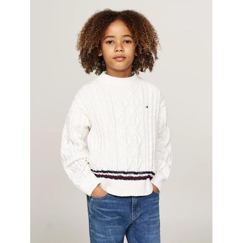 Pull Global Stripe En Maille Chenille Global Chenille Cable Sweater/Ivory Petal - 152 Cm
