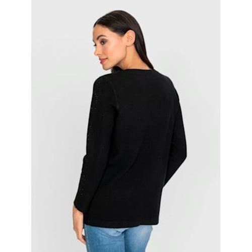 Pull Jacquard Jolie Structure Tricot - Rick Cardona - Noir-cru
