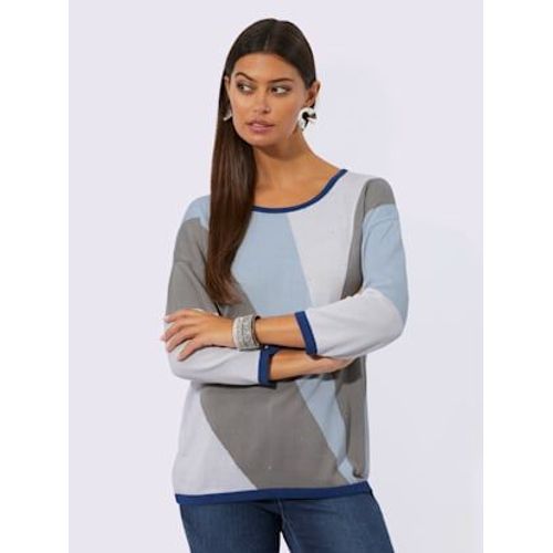 Pull Jacquard Mlange De Modal Doux - Creation L - Bleu Clair-cru  Motifs