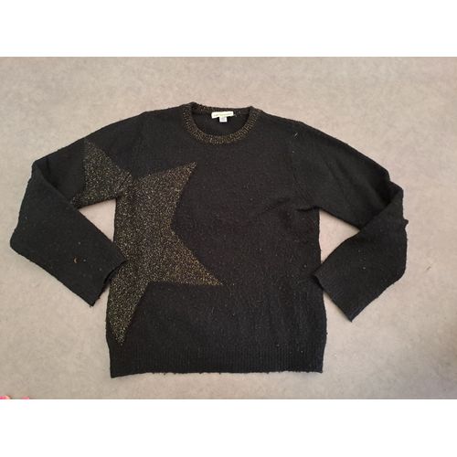 Pull Noir / toile Lurex Dore Vertbaudet - 8 Ans