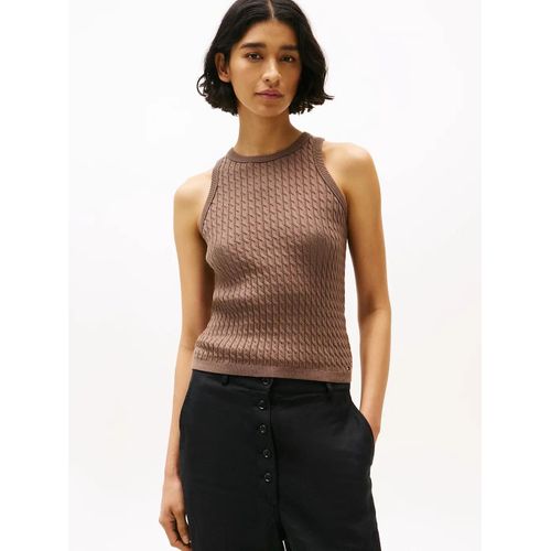 Pull Sans Manches Ajust En Maille Torsade Co Cable Fine Gg Sl Slim Swt/Hot Coco - Xl
