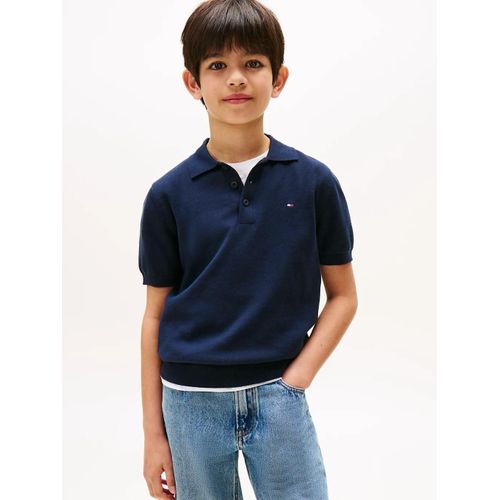 Pull Style Polo  Manches Courtes En Maille Cotton Polo Sweater Ss/Dark Blue - 110 Cm