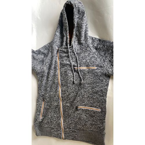 Pull/Sweat/Gilet En Synthtique Trs Doux Et Chaud , Taille L ,  Peine Port , Gris/Blanc  Fermetures clair Marrons.