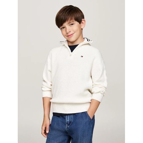 Pull Zipp  Col Roul Turtleneck Half Zip Sweater/Ivory Petal - 80 Cm