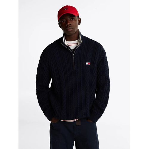Pull Zipp Avec Laine Tjm Reg Cable S Flag 1/4 Zip/Dark Blue - Xxxl