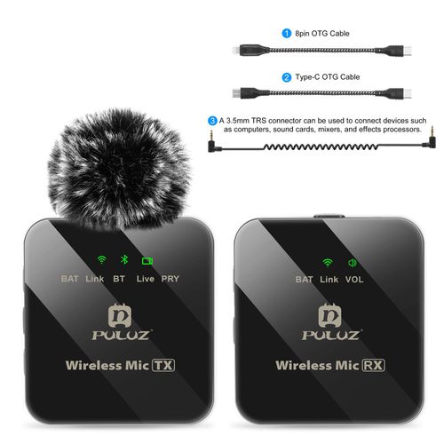 PULUZ Microphone Lavalier sans fil Portable Audio vido enregistrement Mini micro pour iPhone Android extrieur diffusion en direct tlphone micro - Type 1 For 3.5mm DSLR