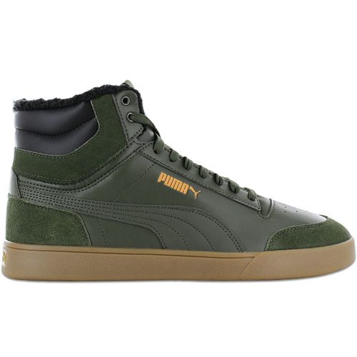 Puma Shuffle Mid Fur - Hommes Hiver Baskets Sneakers Chaussures Gefttert 387609-02 Vert - 40 1/2