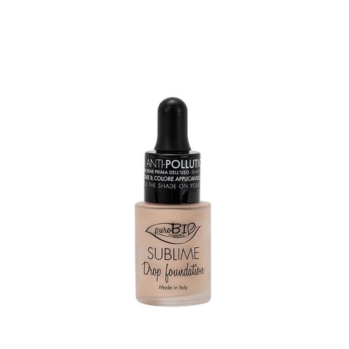 Purobio - Drop Foundation Fond De Teint Ultra Fluide -Filtre Antipollution - Spf 10 Teinte Chaude 01y - 15ml 19 G