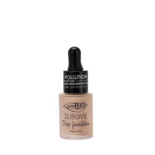 Purobio - Drop Foundation Fond De Teint Ultra Fluide -Filtre Antipollution - Spf 10 Teinte Chaude 02y - 15ml 19 G