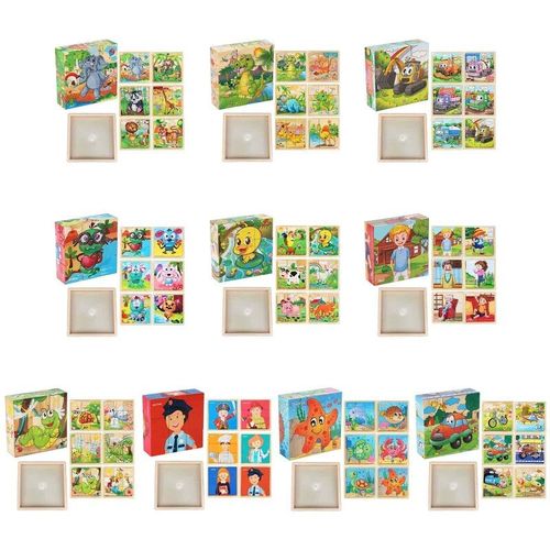 Puzzle 3d  Six Cts Pour Les Tout-Petits 2 3 4 Puzzle Tangram En Bois Pegg Planche De Tri Jouet Enfants Coordination Il-Main