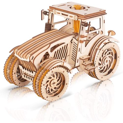 Puzzle 3d Bois, Tracteur En Bois Avec Moteur  Bande De Caoutchouc, Maquette En Bois A Construire Adulte Adolescents, Jouet D'assemblage Bricolage, Kit Construction Bois, Idees Cadeau Diy Ado