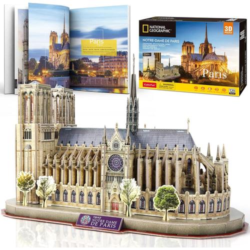 Puzzle 3d De Notre-Dame De Paris Kits De Modle Architectural De L'glise Gothique, 128 Pices