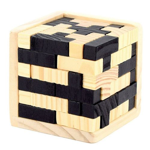 Puzzle 3d En Bois Tetris, Cube D'intelligence Magique, 54 Pices, Puzzle, Casse-Tte, Jouet Pour Enfants, Blocs ducatifs