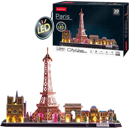 Puzzle 3d-Paris Led Cityline|Maquette A Construire|Puzzle 3d Adulte Et Puzzle 3d Enfant|Puzzle Enfant 8 Ans|Maquette Jouet Enfant|115 Pices.[Y9]