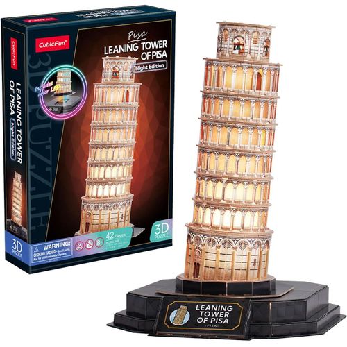Puzzle 3d-Tour De Pise Led|Maquette A Construire|Puzzle 3d Adulte Et Puzzle 3d Enfant|Puzzle Enfant 8 Ans|Maquette Jouet Enfant|42 Pices.[Y14]