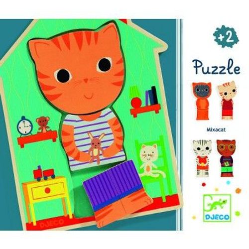 Puzzle 5 X 3 Pices En Bois - Mixacat