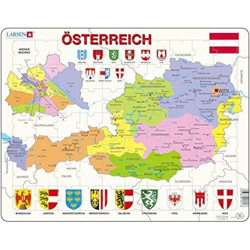Puzzle 70 Pices Puzzle Cadre - Carte De L'Autriche (En Autrichien)