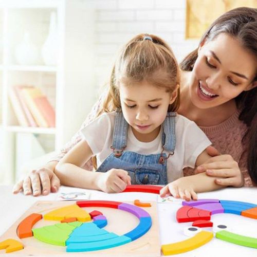 Puzzle Arc-En-Ciel Pour Bb, Blocs De Construction Colors, Jouets Pour Stimuler L'Imagination, La Cognition Des Couleurs, Rsistant  L'Usure