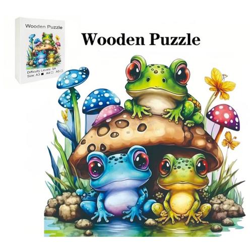 Puzzle Bois Grenouille Adulte Grands Enfants Format A4 Forme Irrgulire