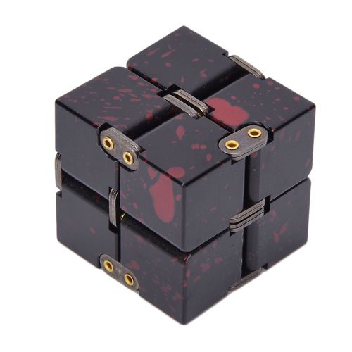 Puzzle cube infini en alliage d'aluminium, jouet de decompression pour designer, enseignant, etudiant, style rivet, ciel etoile noir