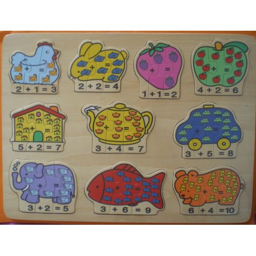 Puzzle ducatif En Bois - J'apprends  Compter (Additions, Soustractions)