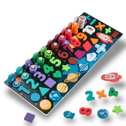 Puzzle En Bois 6 En 1 Pour Tout-Petits, Jeu De Pche En Forme D'alphabet Et De Chiffres, Apprentissage Des Mathmatiques ducatives