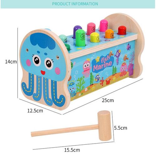 Puzzle En Bois Pour Enfants, Double Marteau, Jouet Intelligent, Interaction Ocan, Hamster, Coordination Il-Main